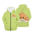 thumbnail image 6 of chaqlin Capybara Zip up Hoodies for Girls 14-16 Years Old Cute Full-Zip Hooded Jacket Long Sleeve Hoodis Sweatshirt Kangaroo Pocket Full Zip Kids Sweater Top, 6 of 7