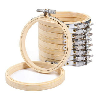 10 Sets Mini Embroidery Hoop Ring Wooden Cross Stitch Frame for Hand Crafts DIY