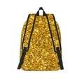 thumbnail image 2 of Hirioo Gold Glitter Canvas Backpack, Durable Travel Backpack with Multiple Compartments,Large Capacity, Backpack for School, Hiking, Work, 2 of 7