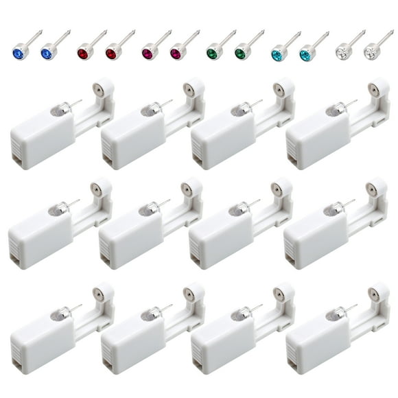 Yeacher Self Ear Piercing Tool White Self Piercing Kit Disposable Ear Piercer with Ear Studs