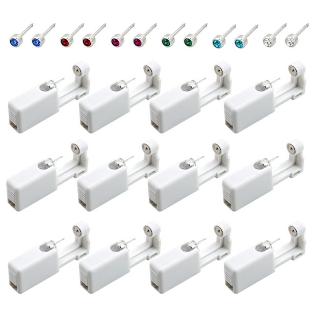 Yeacher Self Ear Piercing Tool White Self Piercing Kit Disposable Ear Piercer with Ear Studs