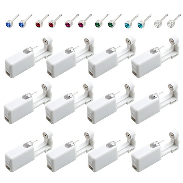 Self Ear Piercing Tool White Self Piercing Kit Disposable Ear Piercer with Ear Studs