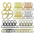 thumbnail image 3 of 120pcs Snap Key Ring Rotating D Shaped Metal Lanyard Hook Ring for Pet Collar Backpack Handbag, 3 of 7
