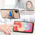 thumbnail image 4 of Carbon Fiber Patterned Case Compatible with Samsung A04E, Wallet Case with Card Holder, 360°Rotation Ring Holder Stand, PU Leather Card Slots Protective Cover for Samsung Galaxy A04E, Khaki, 4 of 8