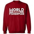 thumbnail image 2 of OXI Crewneck Sweatshirt - World Okayest Fisherman,Basic Casual Sweatshirts for Men's and Women Fleece Sweatshirt Long Sleeve - Antiquee Cherry Small, 2 of 2