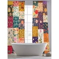 thumbnail image 4 of Spring Floral Sheer Curtains 108 Inch Length 2 Panels Set, Colorful Vintage Plaid Summer Botanical Voile Window Treatment Semi Sheer Long Curtains Drapes for Bedroom/Living Room/Kitchen 52"x108"x2, 4 of 7