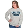 thumbnail image 4 of Christian Strong Religious Faith Unisex Plus Fleece Graphic Sweatshirt Brisco Brands 4X, 4 of 5