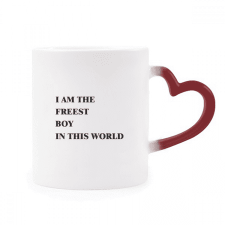 

I Am The Freest Boy Heat Sensitive Mug Red Color Changing Stoneware Cup