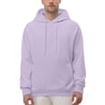 thumbnail image 2 of Dwelliawo Light Purple Men's Fashion Hoodies & Sweatshirts Essentials Fashion Fleece Hoodie with Pocket Long Sleeve Crewneck Sweatshirt Lightweight Pullover Hoodies XL, 2 of 5