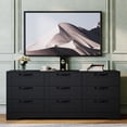 thumbnail image 3 of Gran capacidad y diseño moderno – Mueble de TV para 32-85" – 9 cajones – Altura ajustable – Consola de entretenimiento de madera para sala, dormitorio o apartamento, color negro, 3 of 8