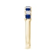 thumbnail image 5 of ANGARA Natural Blue Sapphire and Diamond Semi Eternity Wedding Ring in 14K Yellow Gold for Women (Size-2.6mm) | September Birthstone, Anniversary, Jewelry Gift for Women | Natural Blue Sapphire Ring, 5 of 11
