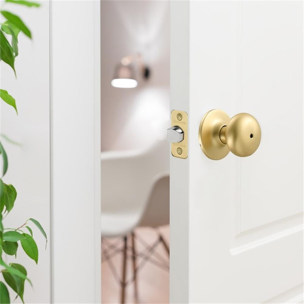 Design House 726968 Cambridge Privacy Bed and Bath Door Knob Satin Gold