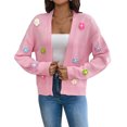 thumbnail image 1 of Suéteres De Punto Crochet Floral Cardigan Suéteres Abrigo Mujer Chaqueta Casual Outwear Kuymtek Rosa T S para Mujer, 1 of 9