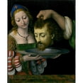 thumbnail image 2 of Andrea Solario 12x14 Black Ornate Wood Framed Double Matted Museum Art Print Titled: Salome with the Head of Saint John the Baptist (ca. 1507-9), 2 of 5