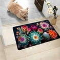thumbnail image 5 of Blukids Colorful Boho Flower Bath Mat Vintage Watercolor Floral Leaf Rose Peony Rustic Chic Country Bathroom Microfiber Memory Foam Bathroom Rug Doormat Kitchen Toilet Floor Rug，23.6"×15.7"(D), 5 of 6