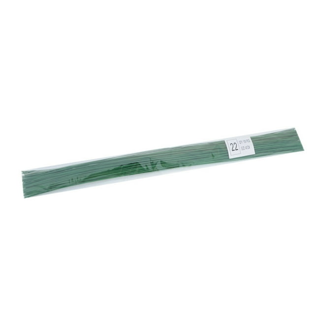 GOOHOCHY 100 tallos de flores artificiales de seda de alambre de 40 cm, hechos a mano, para manualidades de floristería (verde)