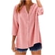 thumbnail image 3 of TaTaai Women's V Neck Flannel Top, 3/4 Sleeve Button Up Blouse, Loose Fit Plaid Casual Shirt for All Seasons Gift, 3 of 6