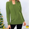thumbnail image 2 of EQWLJWE Blouses à Manches Longues pour Femmes Mode Femmes Hiver Chandail à Manches Longues Col en V Chandail Décontracté Tops, 2 of 6