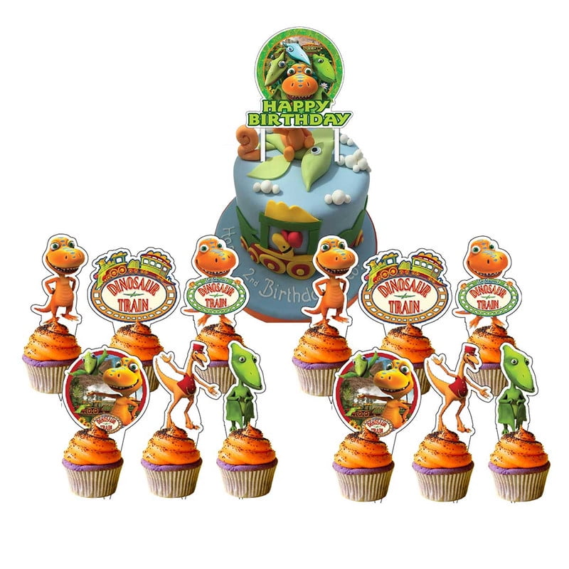65 PCS Cartoon Cake Topper Set - Birthday Decoration With Stars & 'Happy' Sign