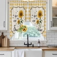 thumbnail image 6 of Sunflowers Swag Valances for Windows 2 Pack, Kitchen Window Curtains 36 Inch Length, Yellow Floral Botanical Checkered Rustic Privacy Swag Curtains for Living Room/Bathroom with Rod Pocket 36"x36", 6 of 8