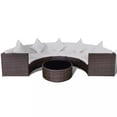 thumbnail image 2 of vidaXL 2 Piece Garden Lounge Set with Cushions Poly Rattan Brown, 2 of 5