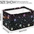 thumbnail image 4 of Storage Basket Gradient Moon Stars Foldable Canvas Laundry Baskets Bin Waterproof Inner Layer with Sturdy Handles for Toy Nursery Blanket Clothes 2 Pack, 4 of 7
