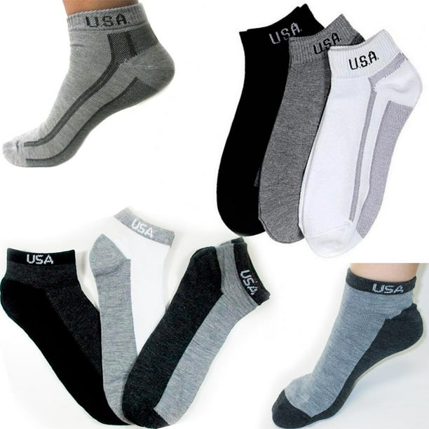 AllTopBargains 6 Pairs Ankle Quarter Crew Mens Socks Low Cut 10 13