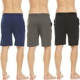 thumbnail image 5 of Essential Elements 3 Pack: Mens Cotton Sleep Shorts - 100% Cotton Jersey Lounge Casual Sleep Bottoms PJ Pajama Shorts, 5 of 7