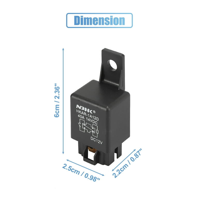 2 Pezzi Relè Automotive 40A 12V SPST Con Zoccolo – Relè Per Auto E Camion, 4 Pin, Heavy Duty, Con Staffe E Piastre