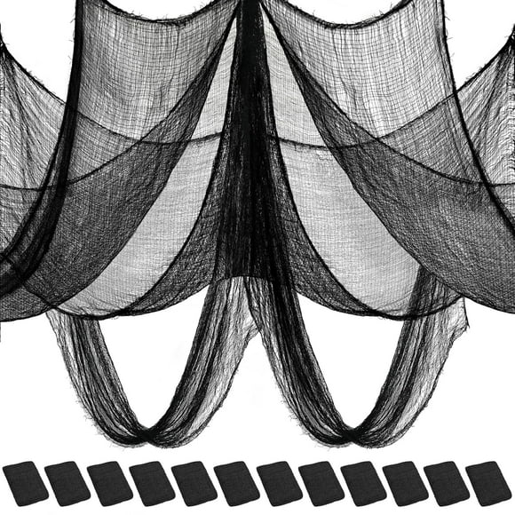 Halloween Creepy Cloth Riare, 12 unidades, 75 x 190 cm, color negro
