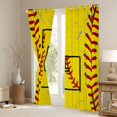 thumbnail image 3 of Manfei Monogrammed L Theme Blackout Curtains Set of 2 (52x84 Each),Baseball Sport Window Curtains,Boys Ball Game Curtains and Drapes For Teens,Ultra Soft Bedroom Decor, 3 of 6