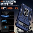 thumbnail image 2 of Tianle for Google Pixel 8A Case with Slide Camera Cover+Screen Protector(1 Pack), 360° Rotated Ring Kickstand Military Grade Shockproof Heavy Duty Protective Cover, Navy Blue, 2 of 7