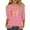 Pink, variant on 3/4 Length Sleeve Tees For Women 1976 Graphic Print Crew Neck Pullover Tops Casual Trendy Vintage T Shirts (XL, Pink)