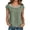 Green, variant on Women's Loose Short Sleeve Floral Lace Collar Flowy Top Green M