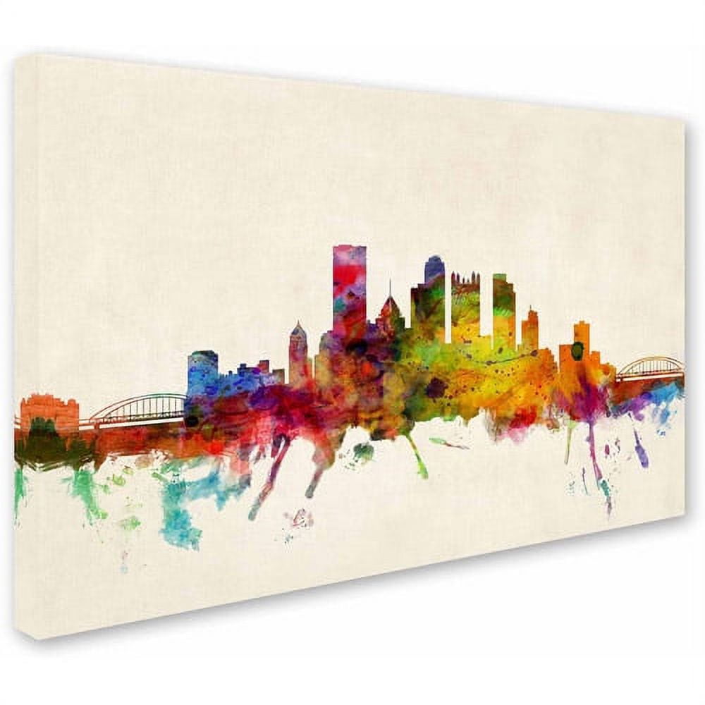 Trademark Fine Art "Pittsburgh, Pennsylvania" Canvas Art by Michael Tompsett