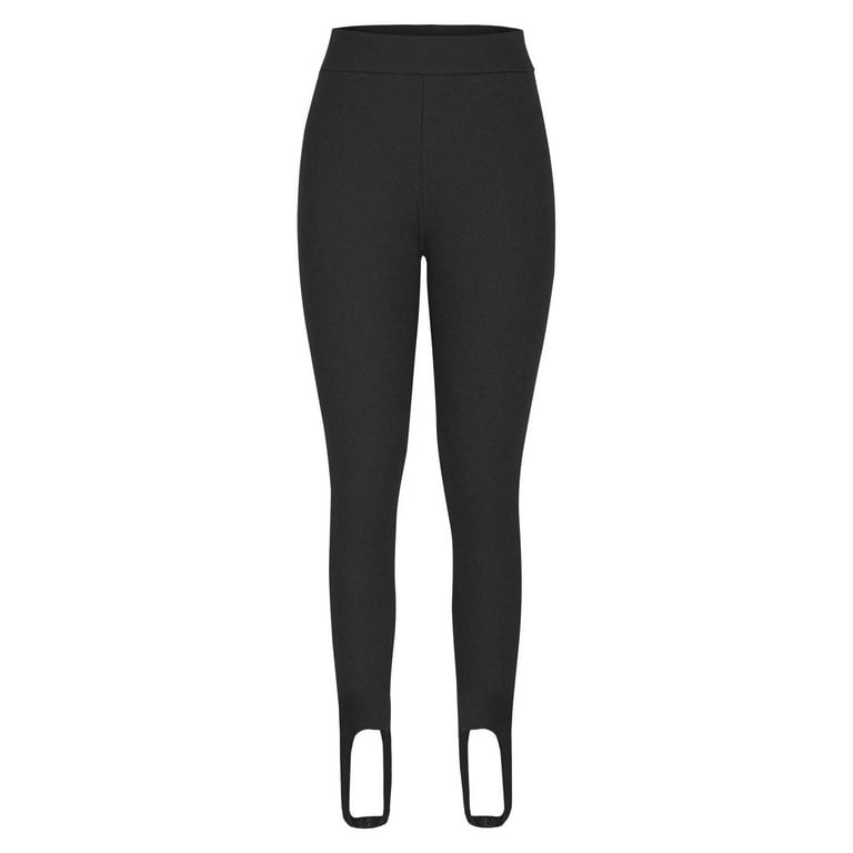 YYDGH Women's Stirrup Leggings High Waist Gym Yoga Workout Pants for Women  Pocket Extra Long Over The Heel Leggings Foot Straps Black M