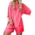 thumbnail image 2 of MAIHAN Theme Park Outfits for Women Spring Outfits for Women 2026 Short Sleeve Top and Shorts Crewneck Tees Shorts Playwear Sets Plus Size Outfits for Curvy Women, 2 of 6