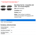 thumbnail image 2 of Rear Brake Pad Set - Compatible with 2006 - 2014 Honda Ridgeline 2007 2008 2009 2010 2011 2012 2013, 2 of 2