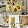 thumbnail image 6 of Shower Curtain Sunflower Bee Kind Bathroom Curtains with Hooks, Waterproof Fabric Watercolor Floral Green Leaves Brown Wood Bath Shower Curtains Set for Bathroom Bathtubs Decor 36x72 Inch, 6 of 9