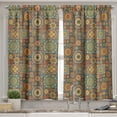 thumbnail image 2 of Ambesonne Moroccan Valance & Curtain, Eastern Old Folkloric, 55"x30", Turquoise Orange, 2 of 6