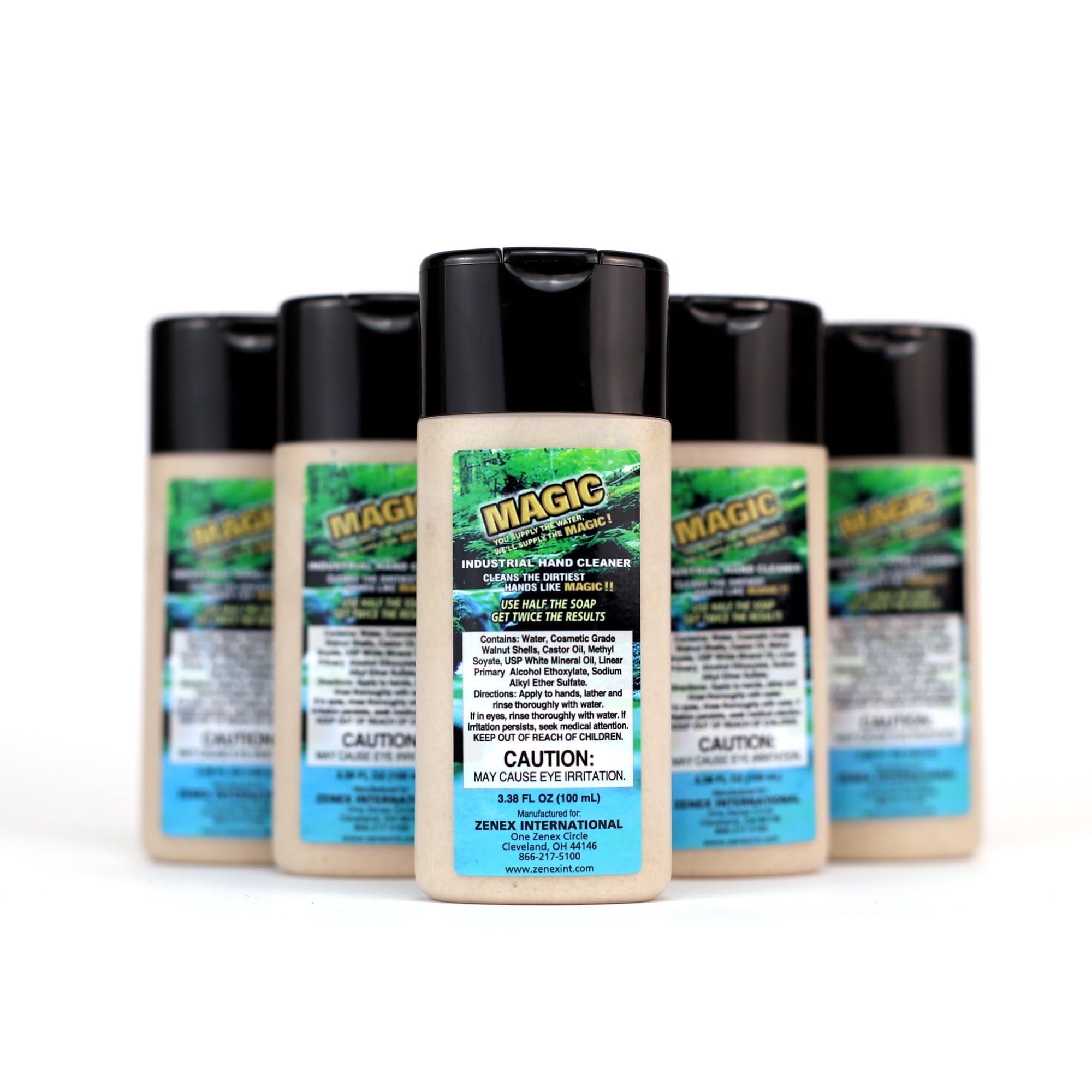 Zenex Concentrated Magic™ Hand Soap 100 ML 5 Pack | Walnut Shell Abrasives | Citrus Scent | Removes Tough Grime