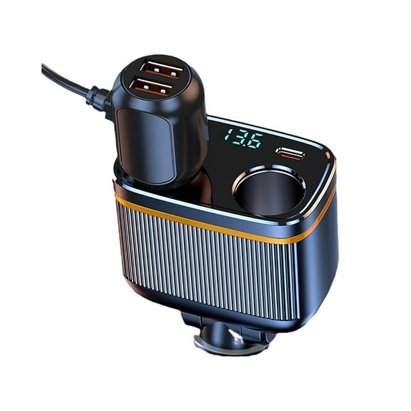145W Super High Power 1-to-6 Cigarette Lighter Car Charger PD45W Fast Charging Dual Sockets Safety Protection