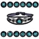 thumbnail image 2 of Pulsera de doce constelaciones, joyería europea y americana, aleación multicapa, tejido luminoso, cuero punk, cielo nocturno, 2 of 6