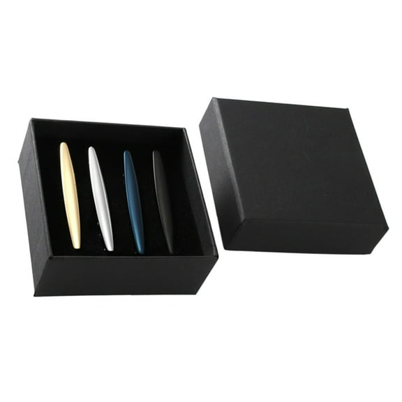IFANLANDOR 4Pcs Rectangular Copper Tie Clip for Men Simple and Compact Style Secure Tie in Place 6x0.7in