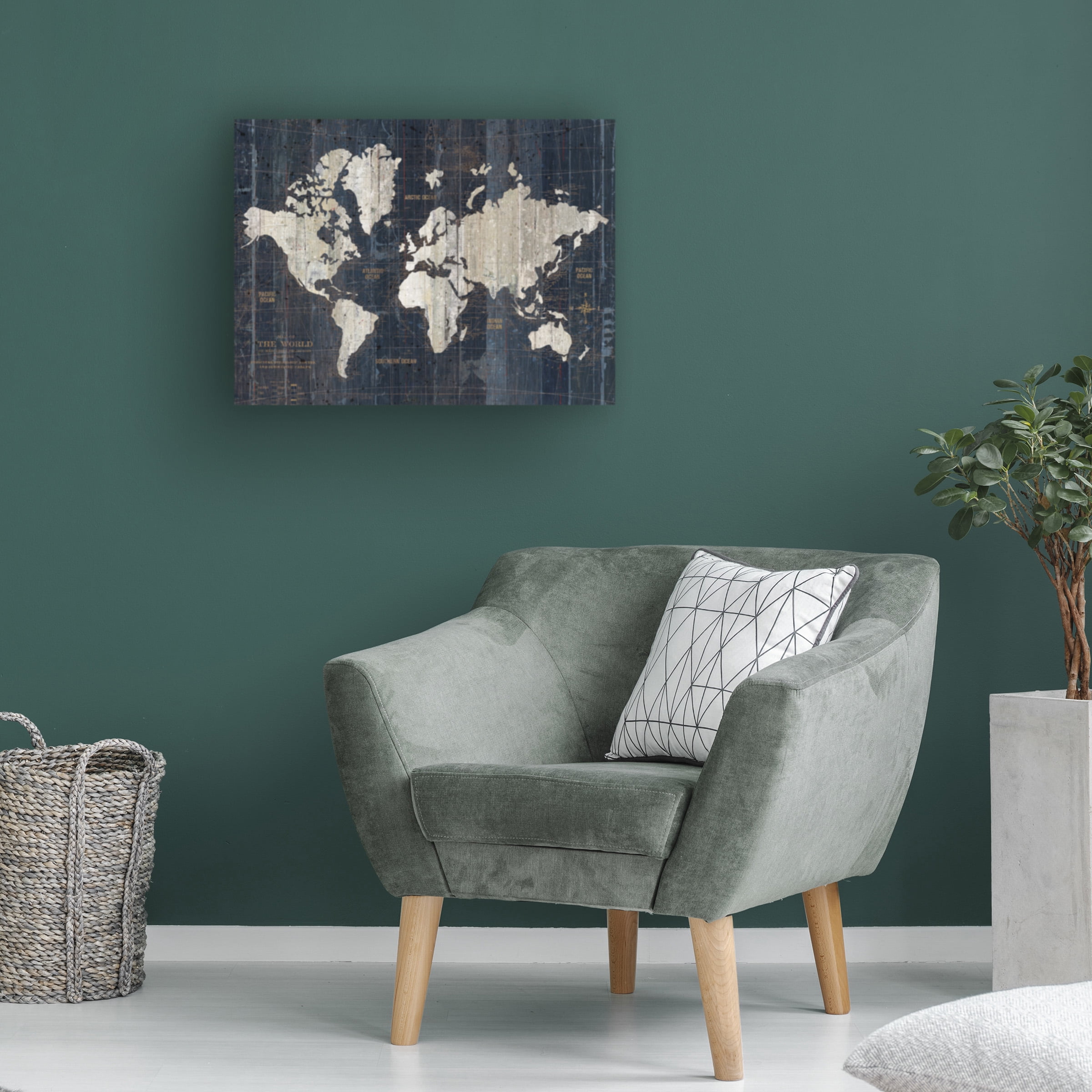 Wild Apple Portfolio 'Old World Map Blue v2' Canvas Art
