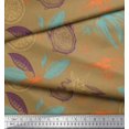 thumbnail image 2 of Soimoi Tissu en Voile de Coton Imprimé Floral, Gingembre & Citron au Mètre 42 Pouces de Large, 2 of 3