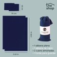 thumbnail image 2 of Juego de Sábanas King Size The Shop, Gris Claro, Microfibra, Material Transpirable, No Alergénico azul marino, 2 of 7