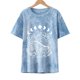 thumbnail image 4 of Blusa de manga corta con cuello redondo y estampado de lazo suelto para mujer Pompotops hfajkhk140609, 4 of 9