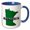 Blue/White, variant on 3drose, State Map and Picture Text of Minnesota, 11oz Two-tone Green Mug