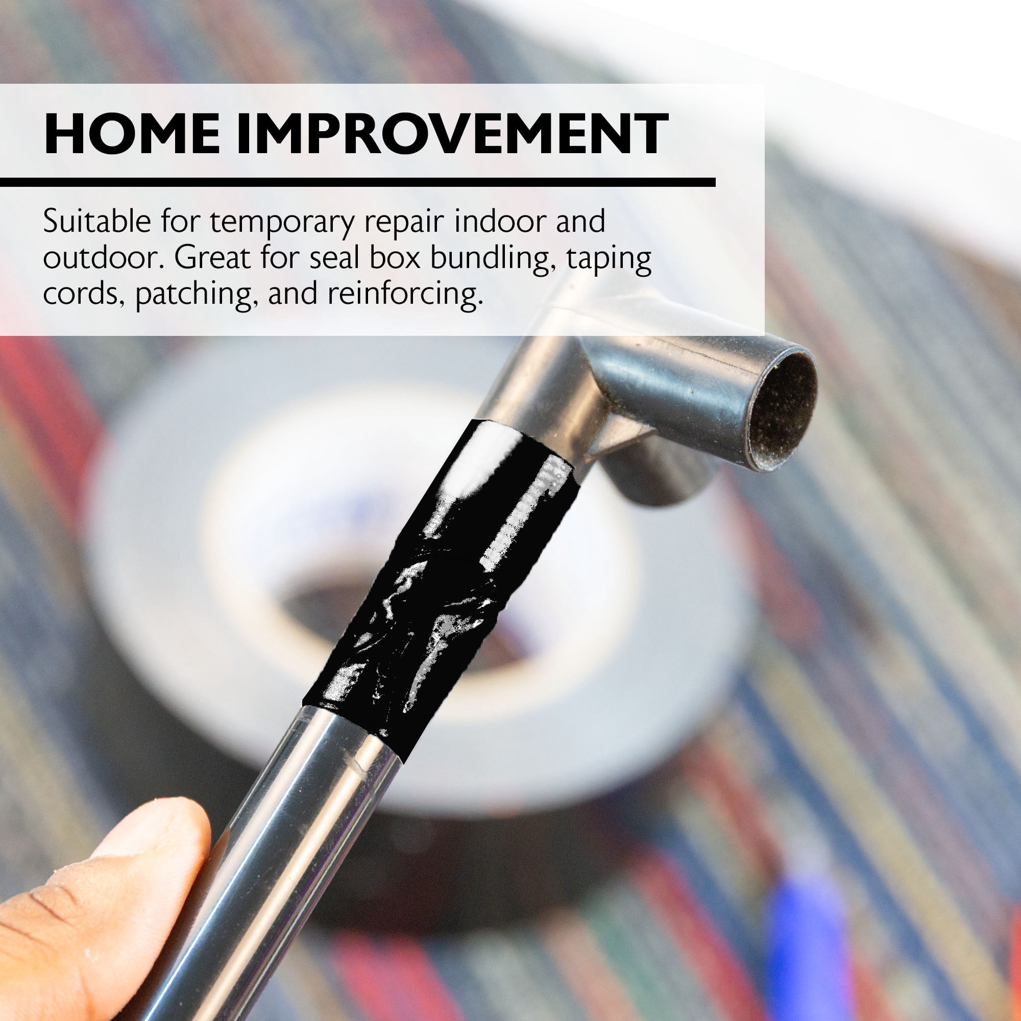 BAZIC Black Duct Tape 1.88" X 60 Yards, Tear by Hand, 4-Pack